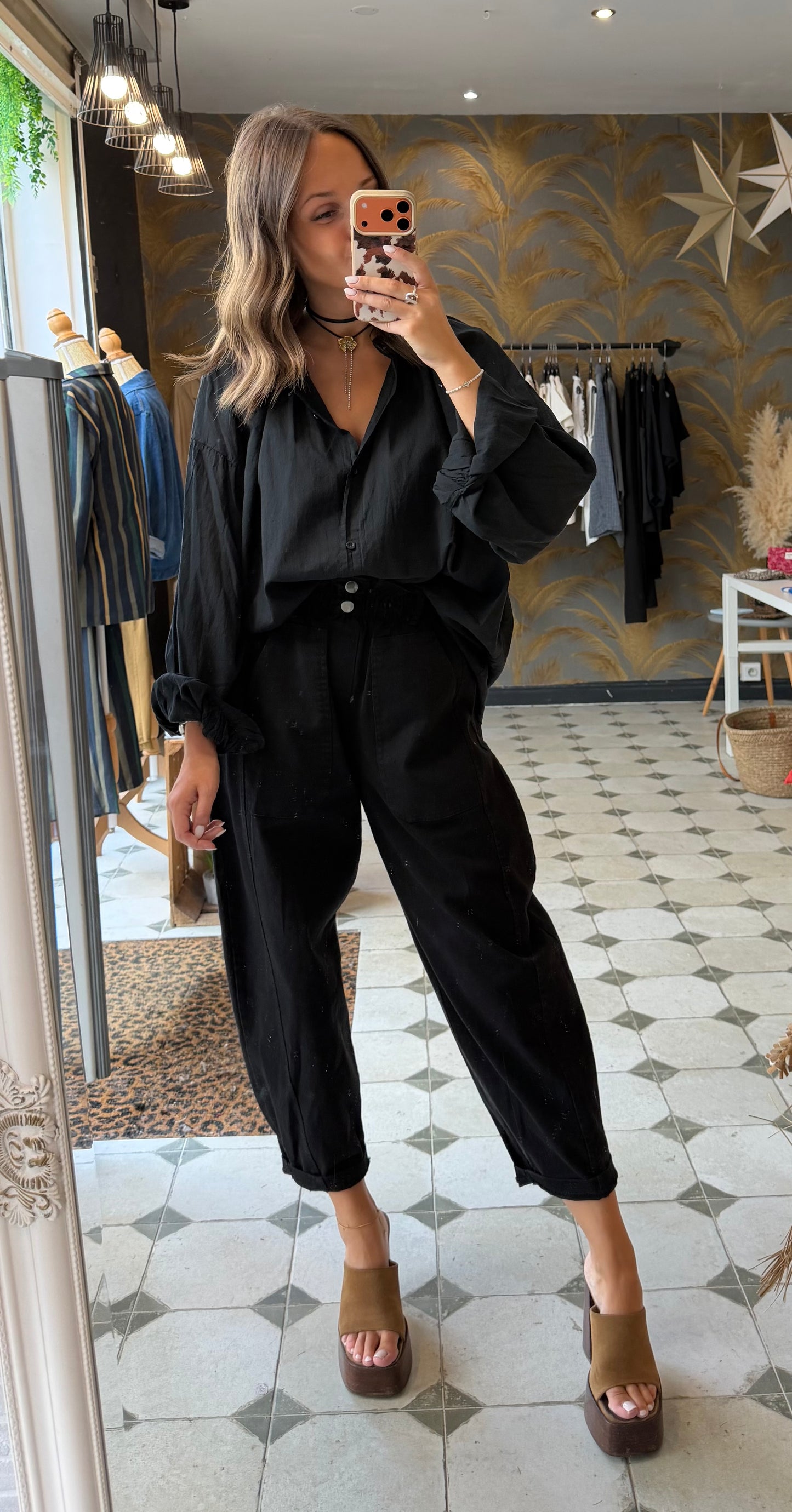 Chemise Clémentine noire - Johanna Paris