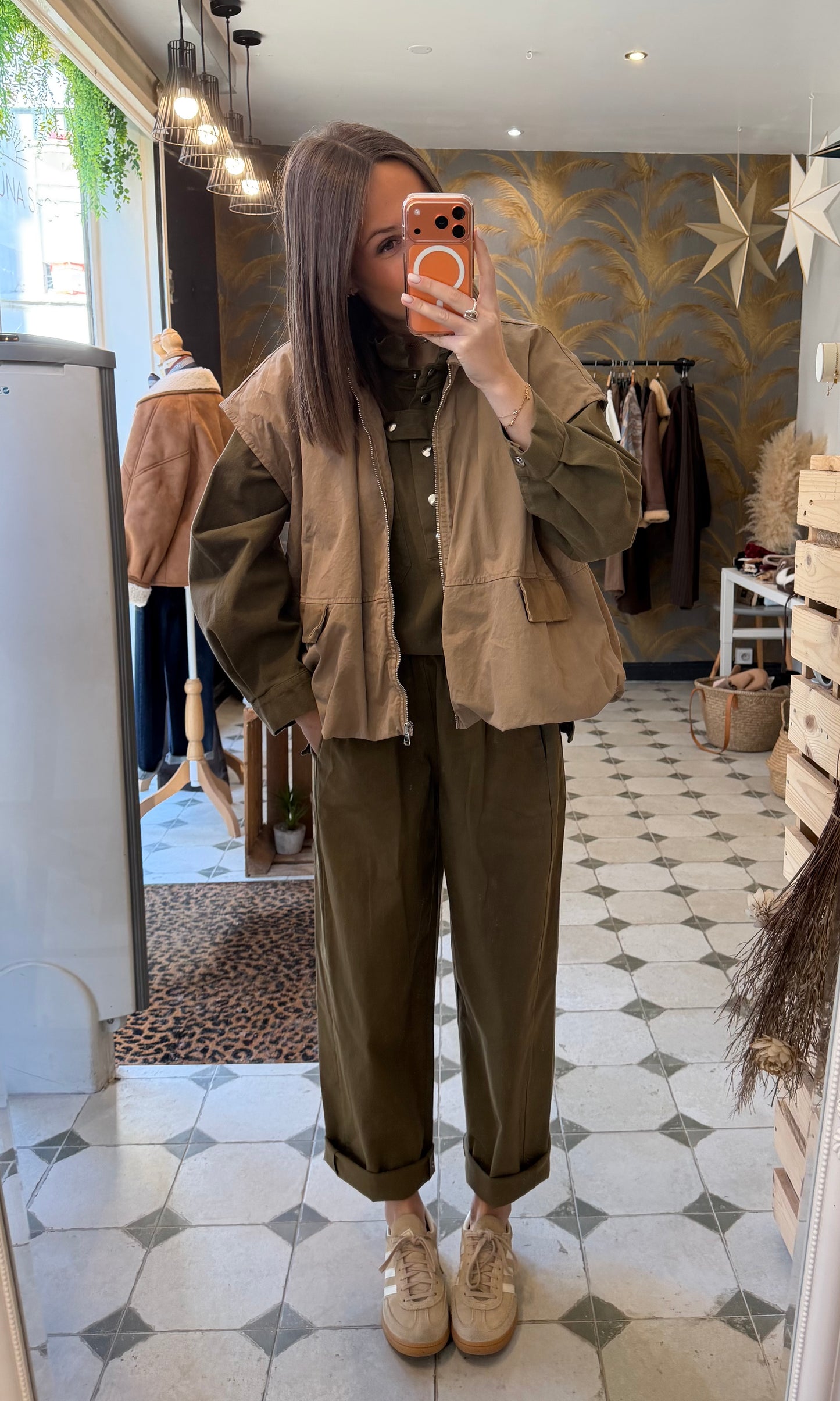 Pantalon Magique long en toile kaki- Johanna Paris