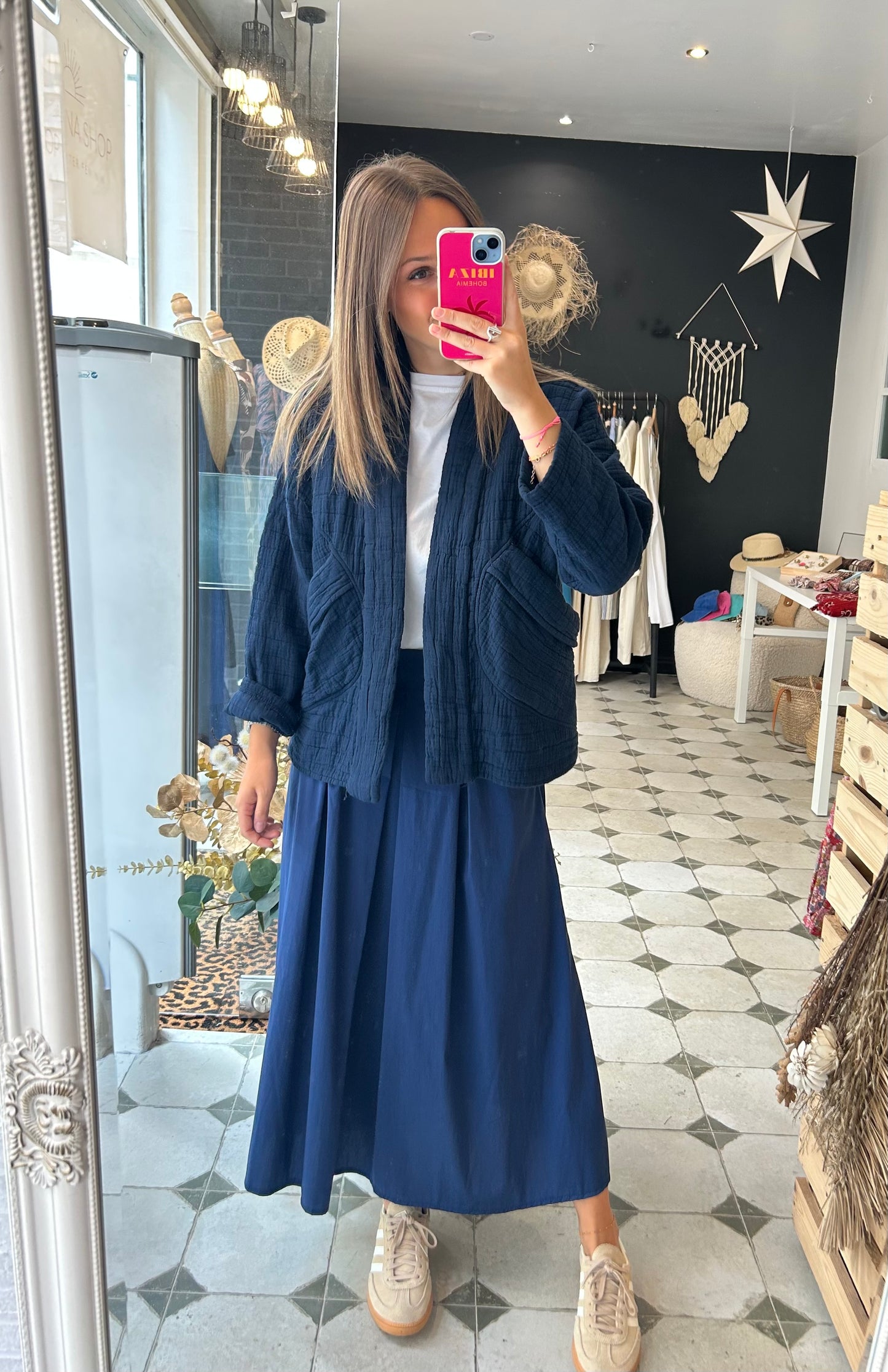 Veste matelassée bleu marine - Johanna Paris