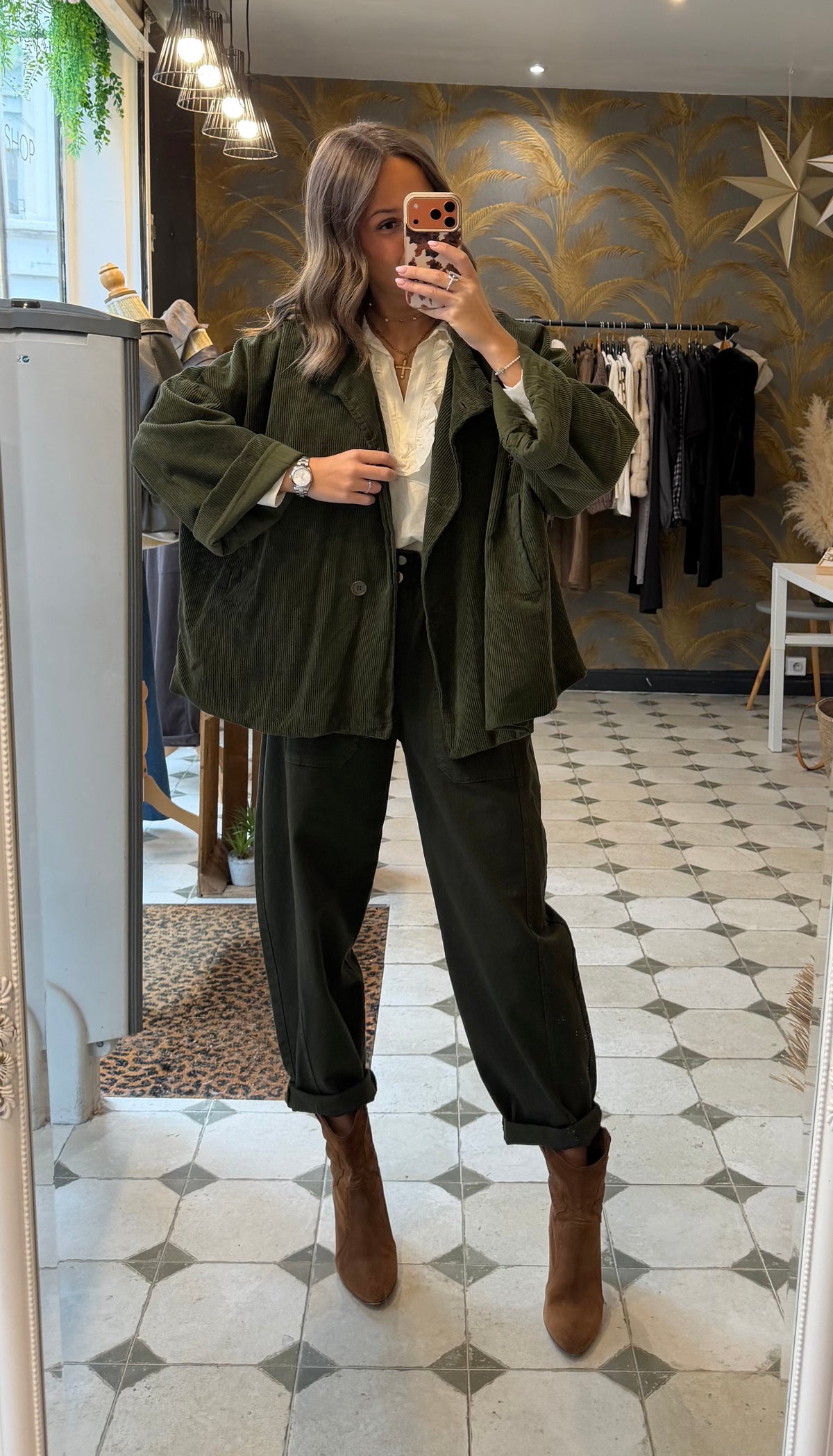 Pantalon en toile forme ballon kaki - Johanna paris
