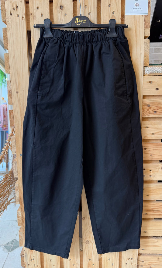 Pantalon Magique en toile noir - Johanna Paris