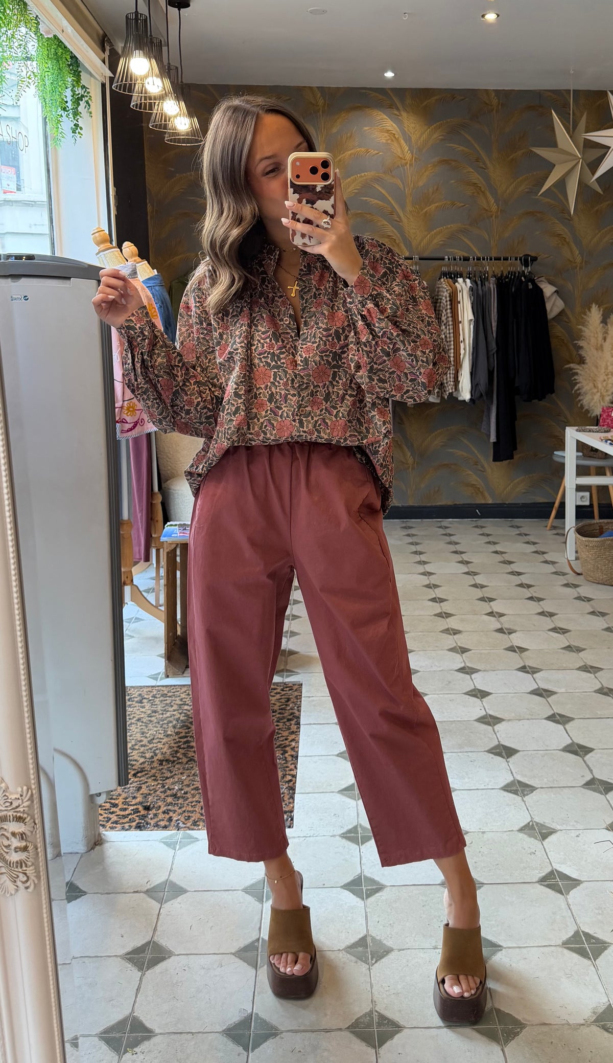 Blouse Flowers rose - Johanna Paris