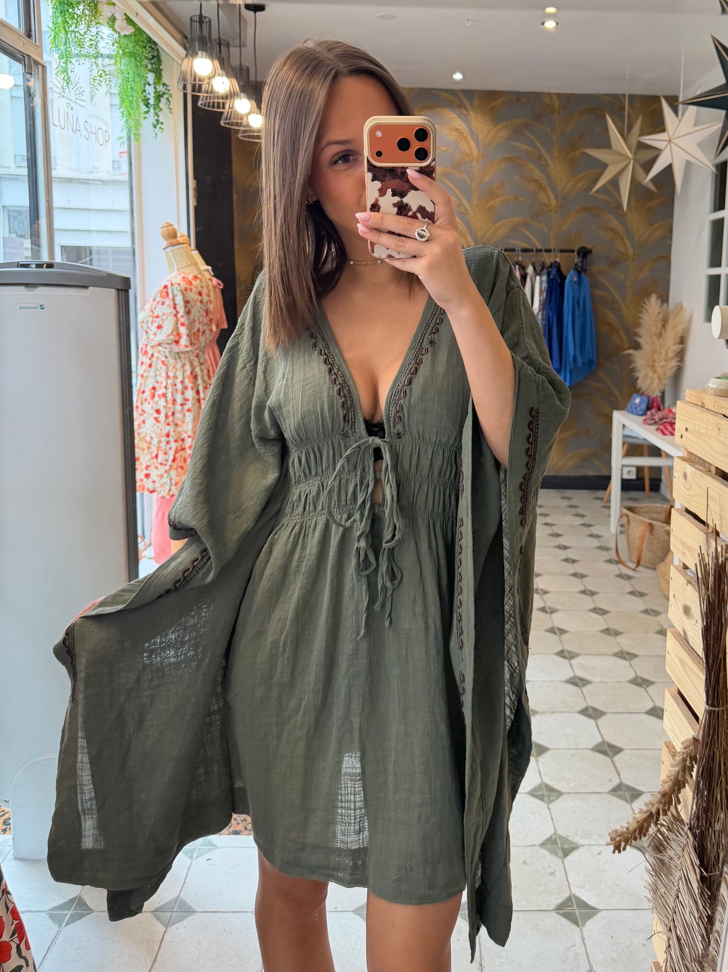 Kimono court kaki - Johanna paris