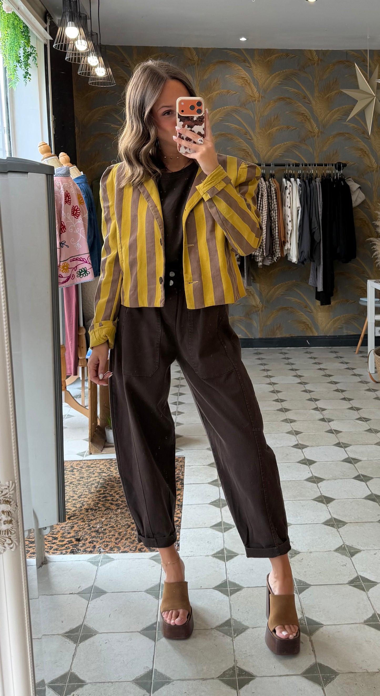 Pantalon en toile forme ballon chocolat - Johanna paris