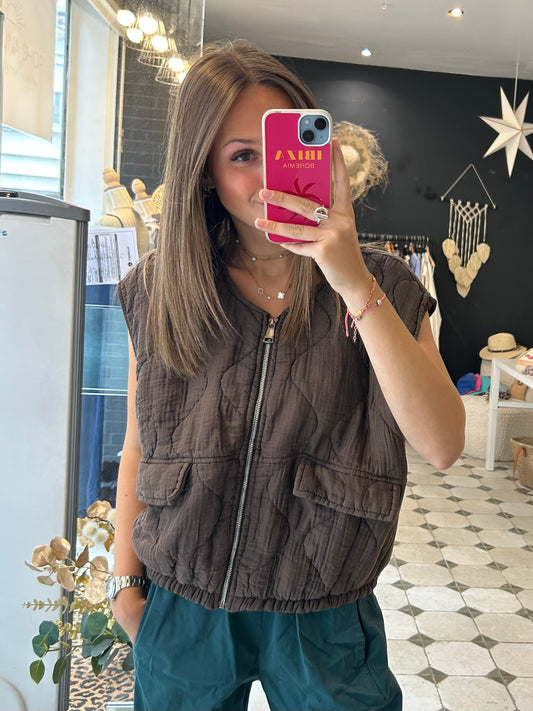 Veste Isaure chocolat - Johanna Paris