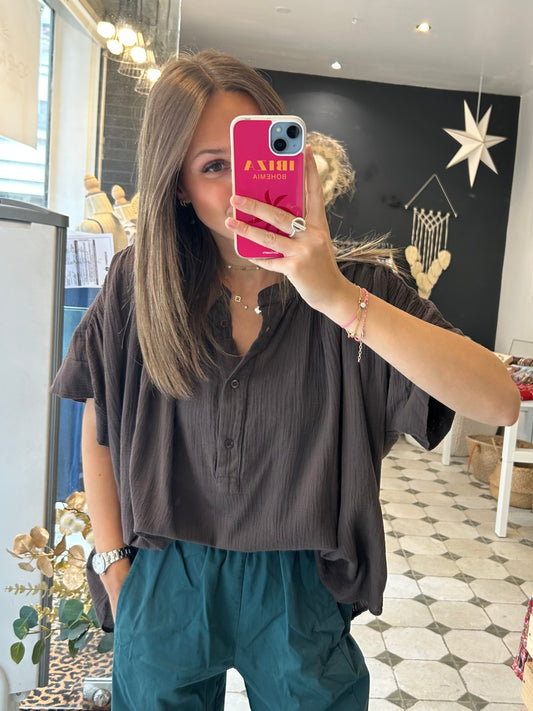 Blouse Emma chocolat- Johanna Paris