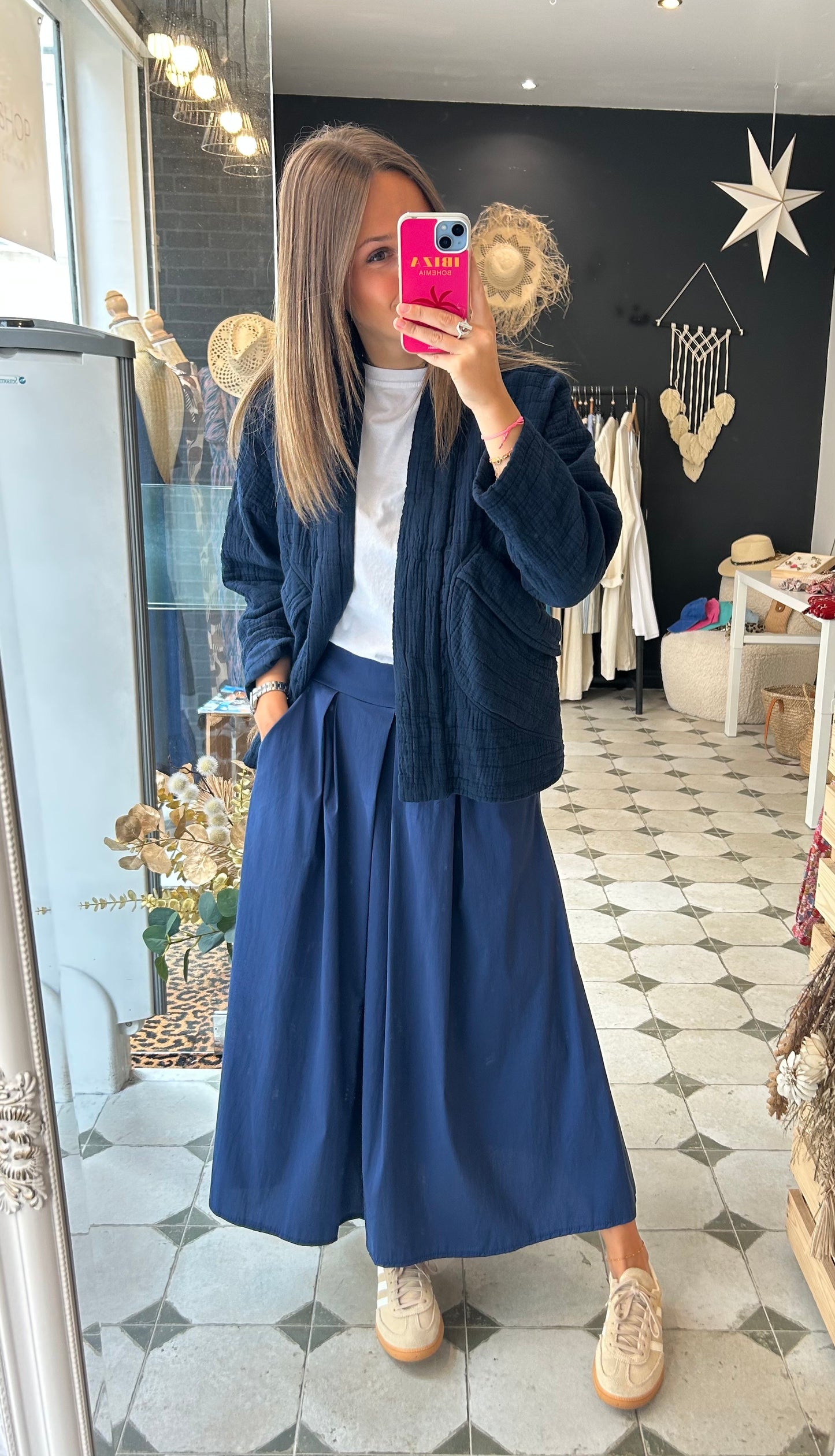 Veste matelassée bleu marine - Johanna Paris