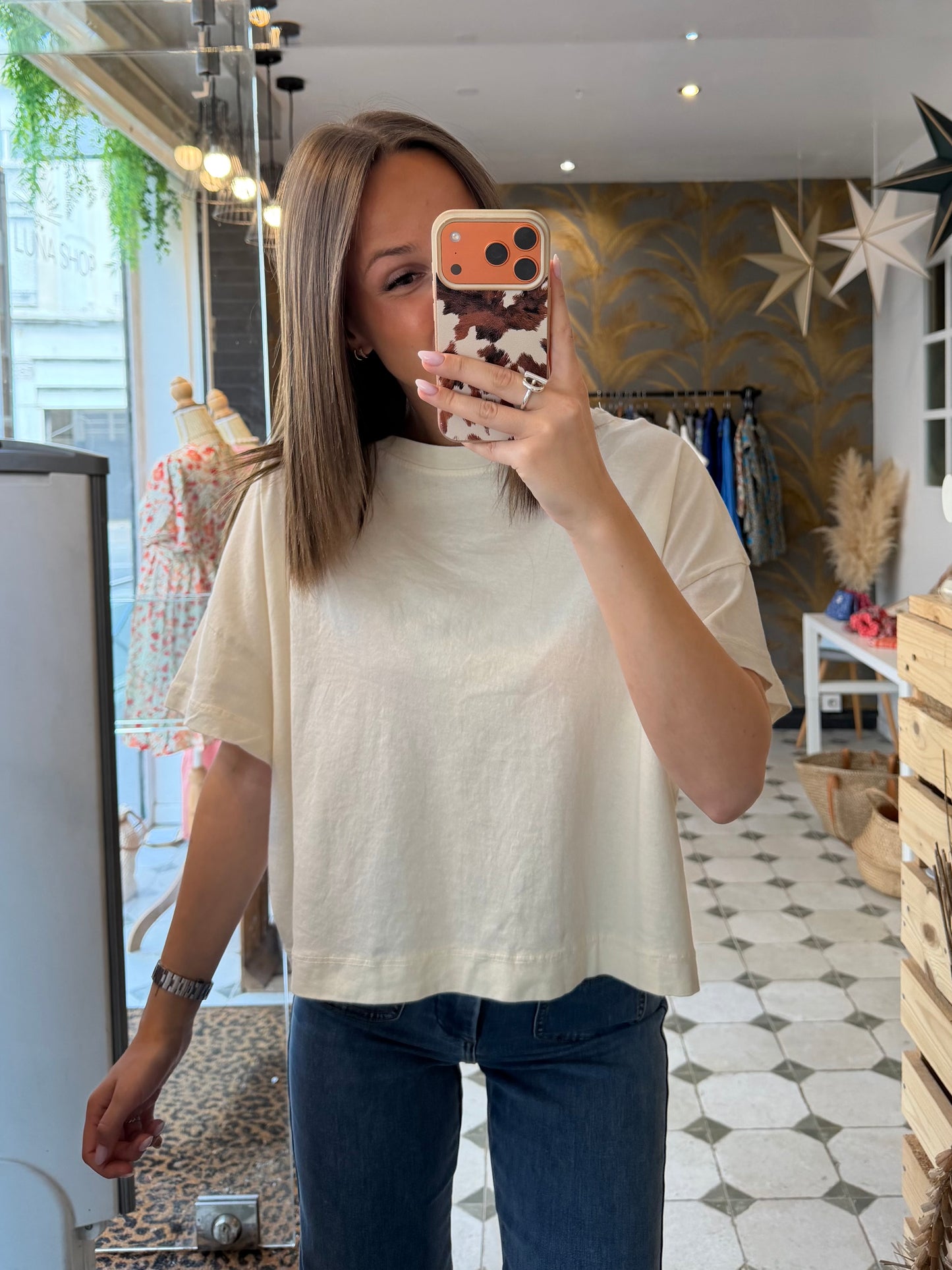 T-Shirt col rond écru - Johanna Paris