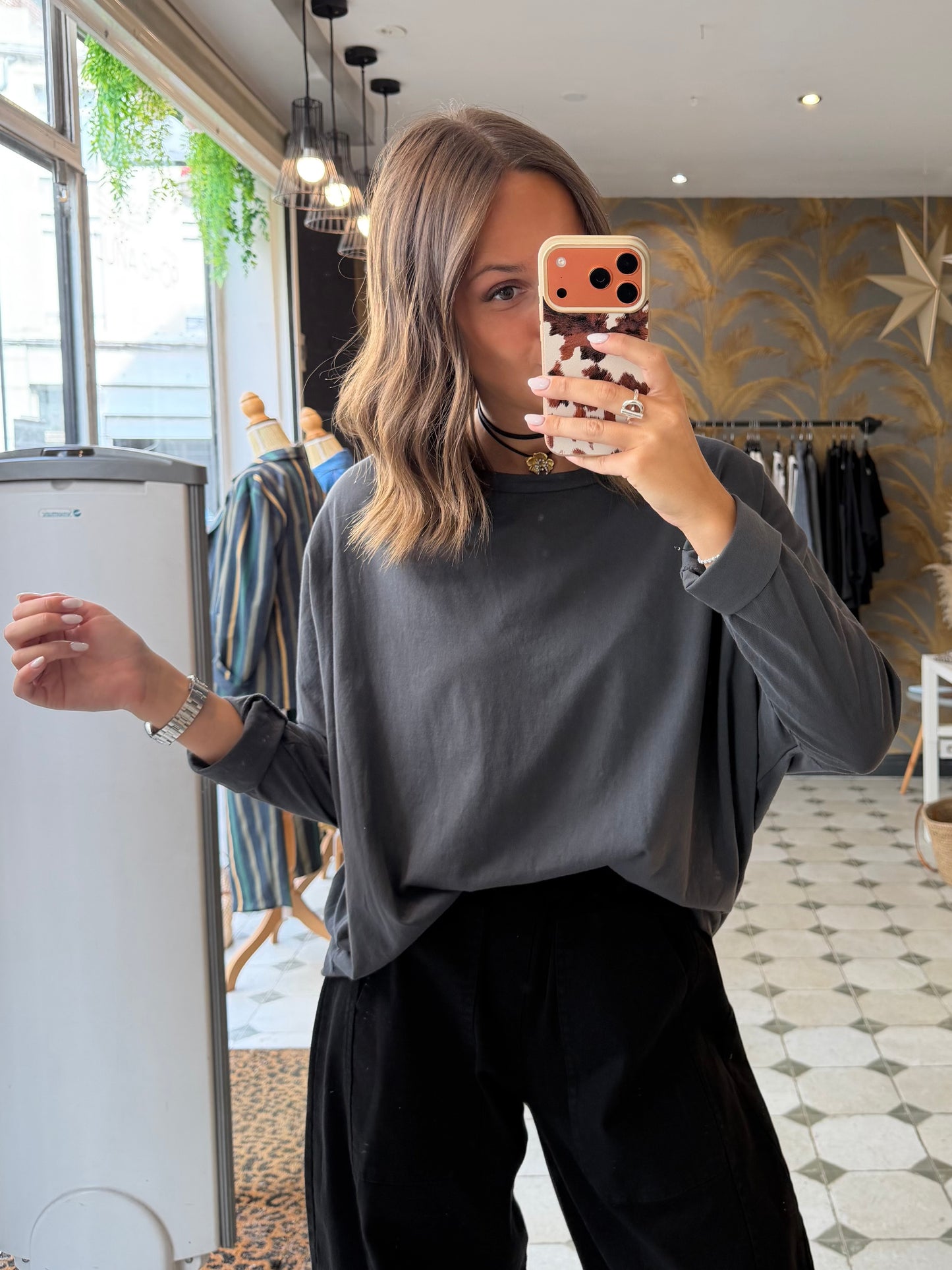 T-Shirt Col Bateau gris - Johanna Paris