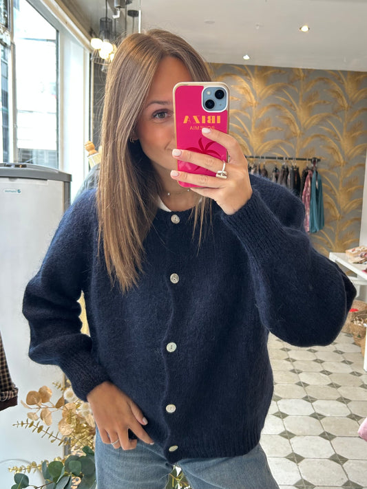 Gilet en laine bleu marine  - Johanna Paris