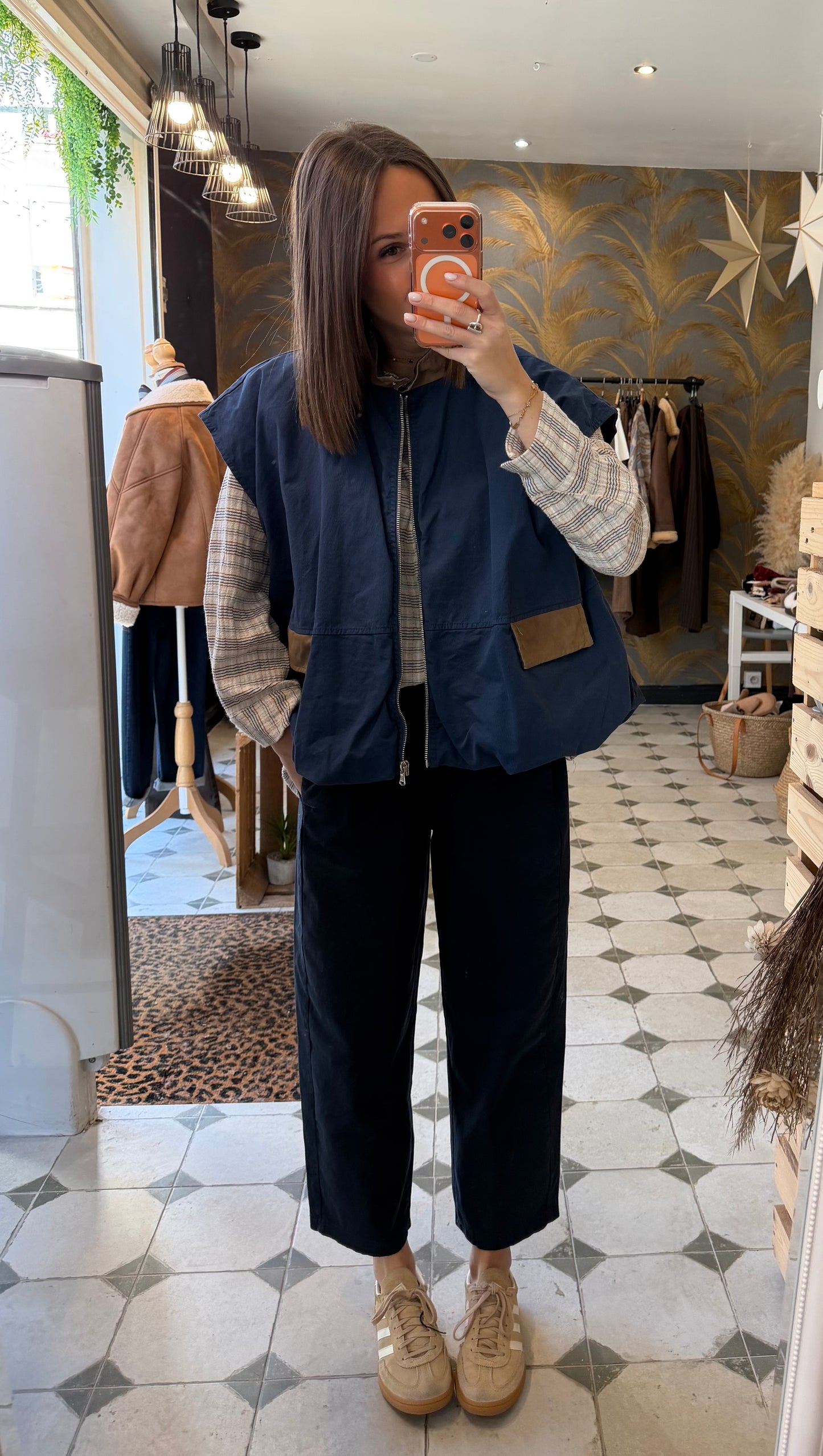 Gilet sans manches Octavie bleu marine - Johanna Paris