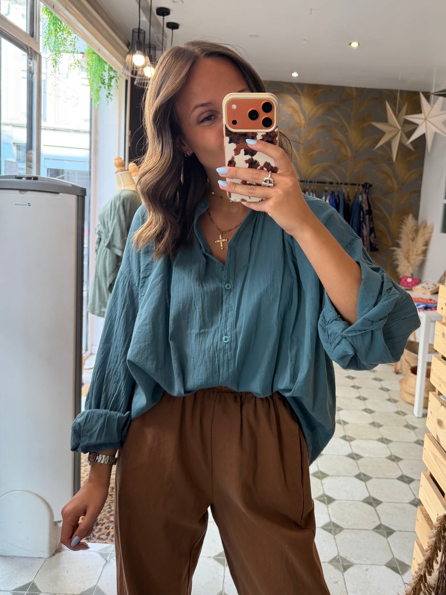 Chemise Clémentine bleu canard - Johanna Paris