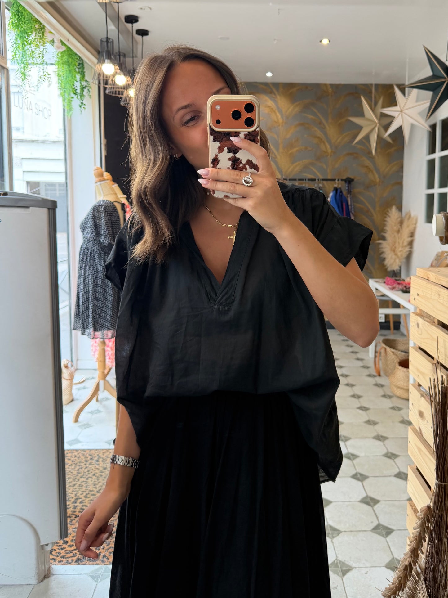 Blouse sans manches Lila noire - Johanna Paris