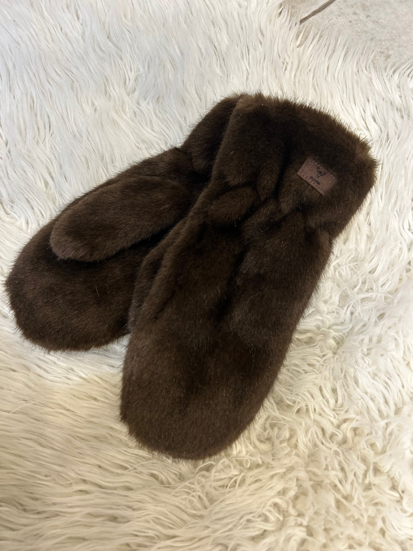 Moufles en fourrure - chocolat