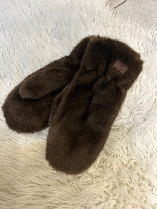 Moufles en fourrure - chocolat