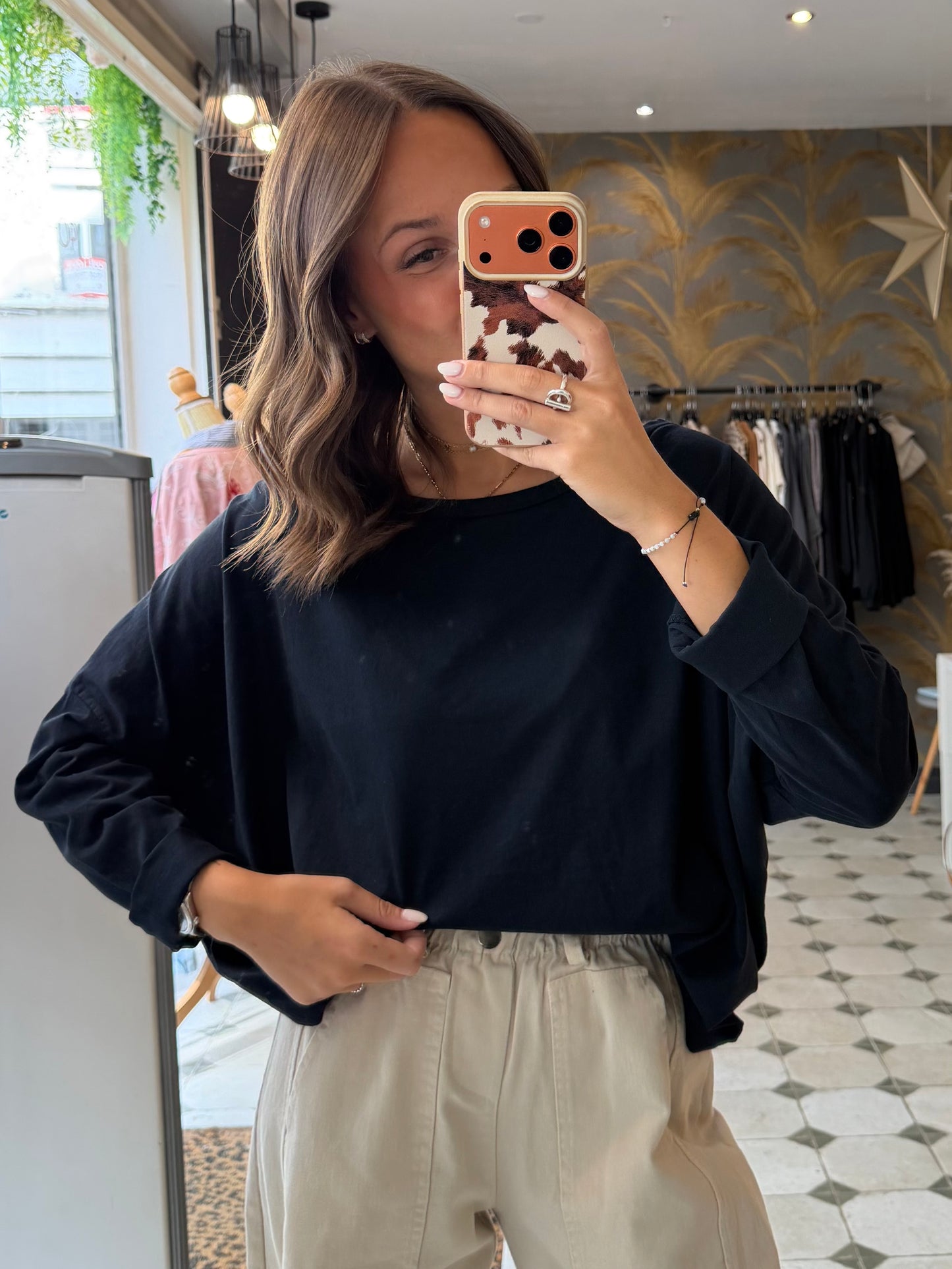 T-Shirt Col Bateau bleu marine - Johanna Paris