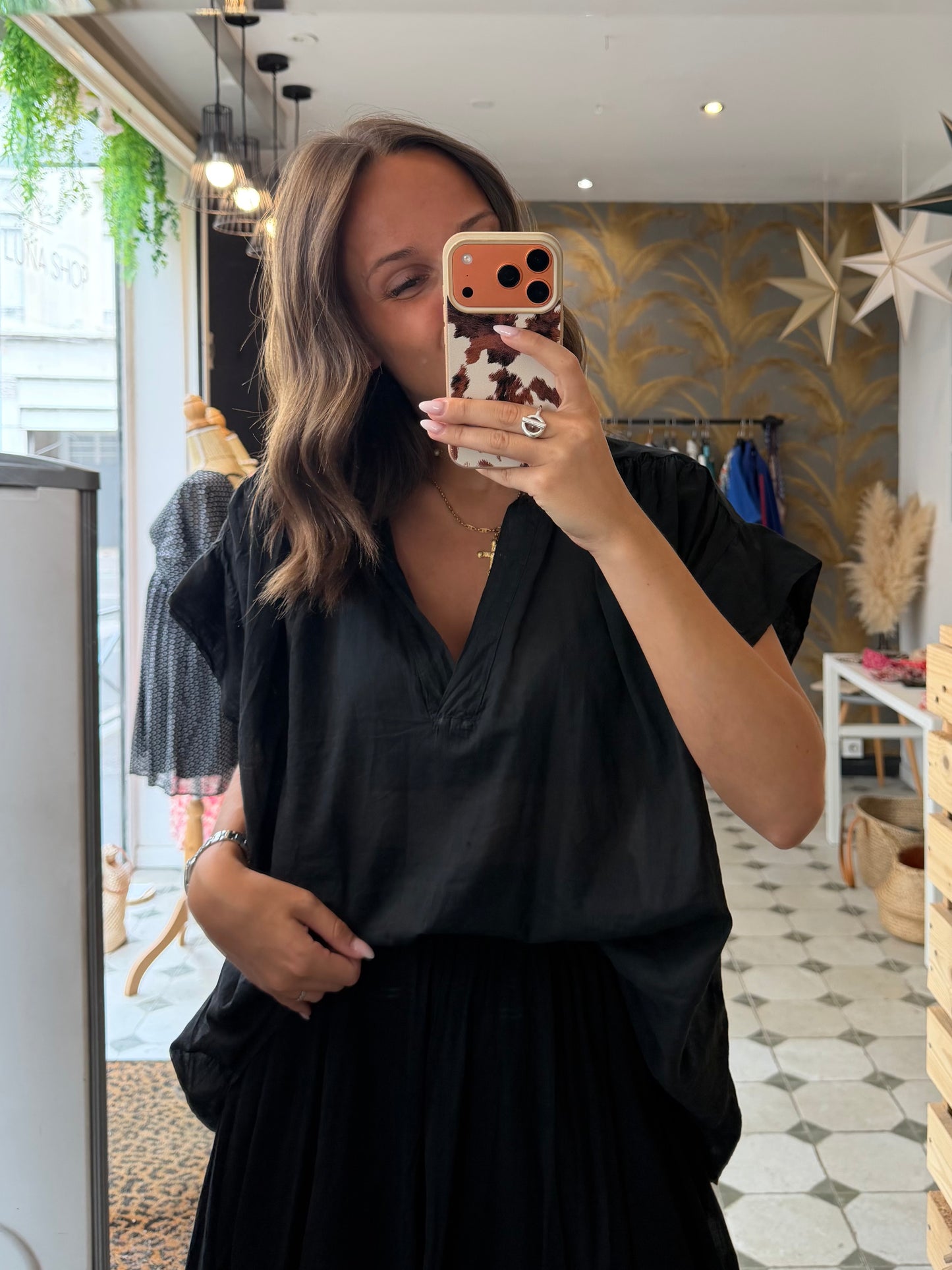 Blouse sans manches Lila noire - Johanna Paris