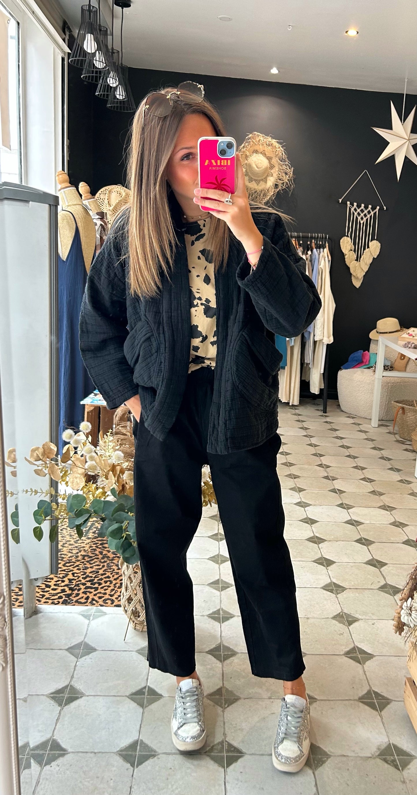 Pantalon Magique en toile noir- Johanna Paris