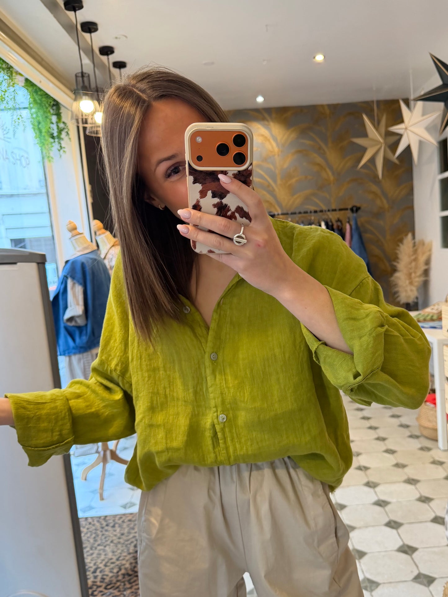 Chemise Lino verte - Johanna Paris