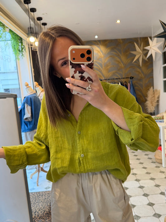 Chemise Lino verte - Johanna Paris