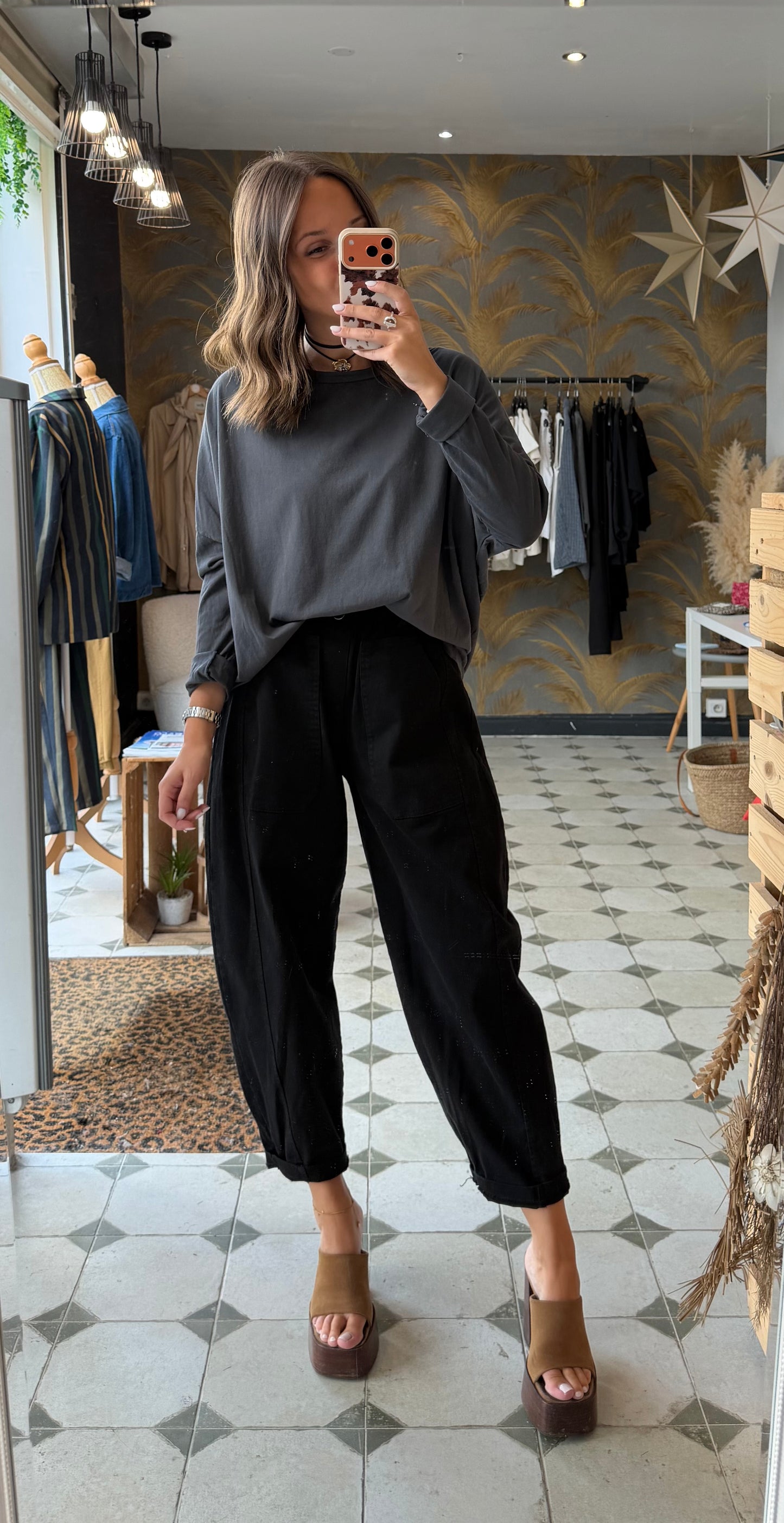 T-Shirt Col Bateau gris - Johanna Paris