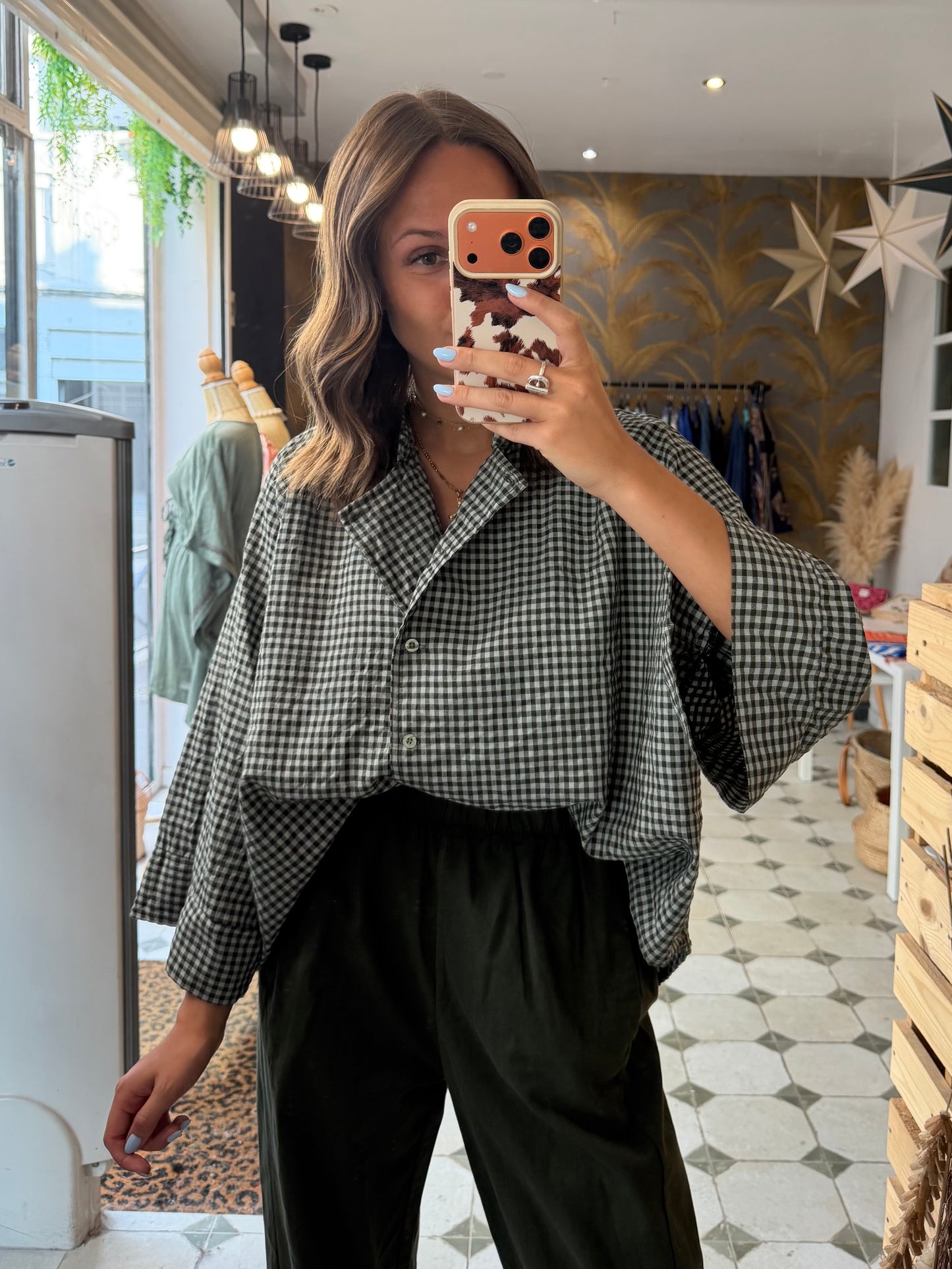 Blouse à carreaux vert - Johanna Paris