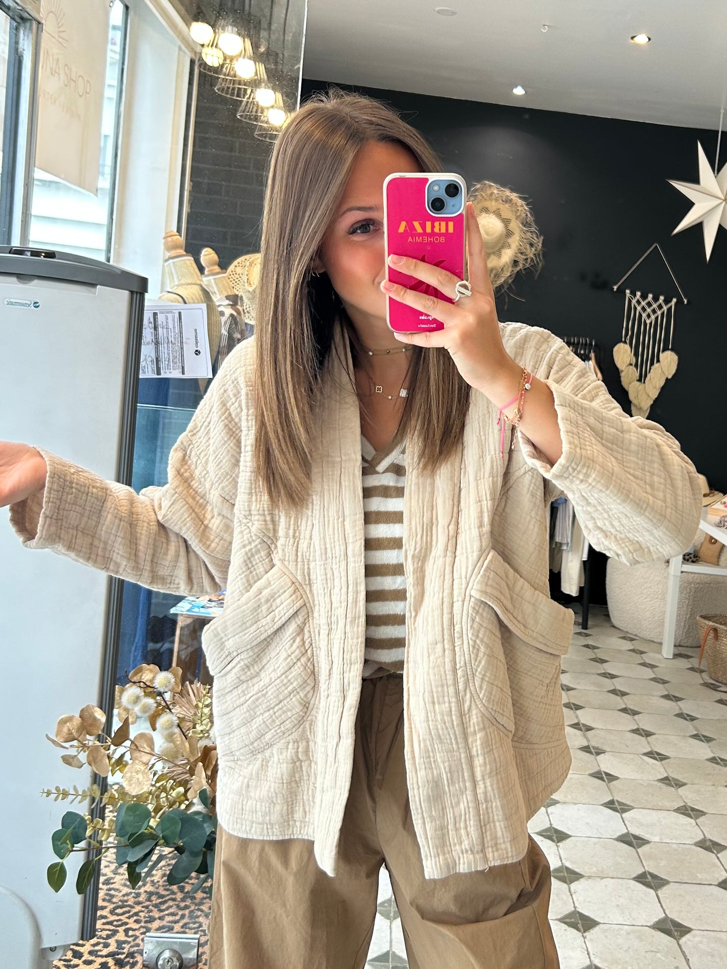 Veste matelassée beige - Johanna Paris