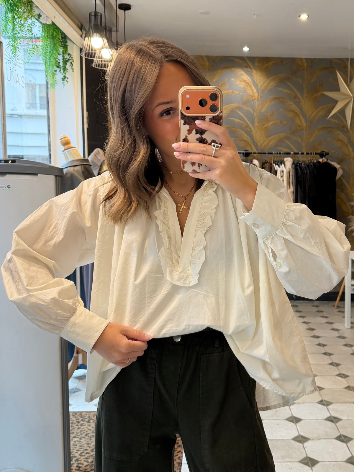 Blouse Aria manches longues écru - Johanna Paris