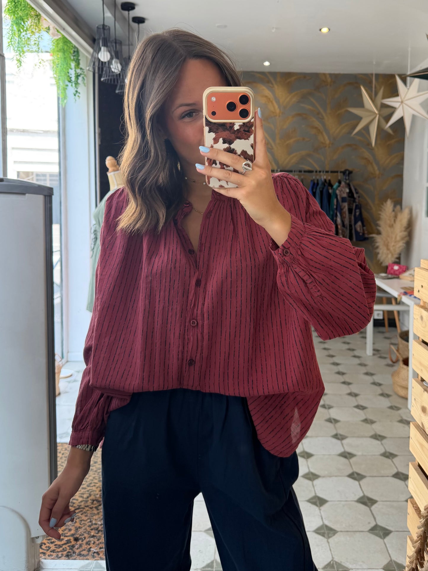 Blouse bordeaux basique - Johanna Paris