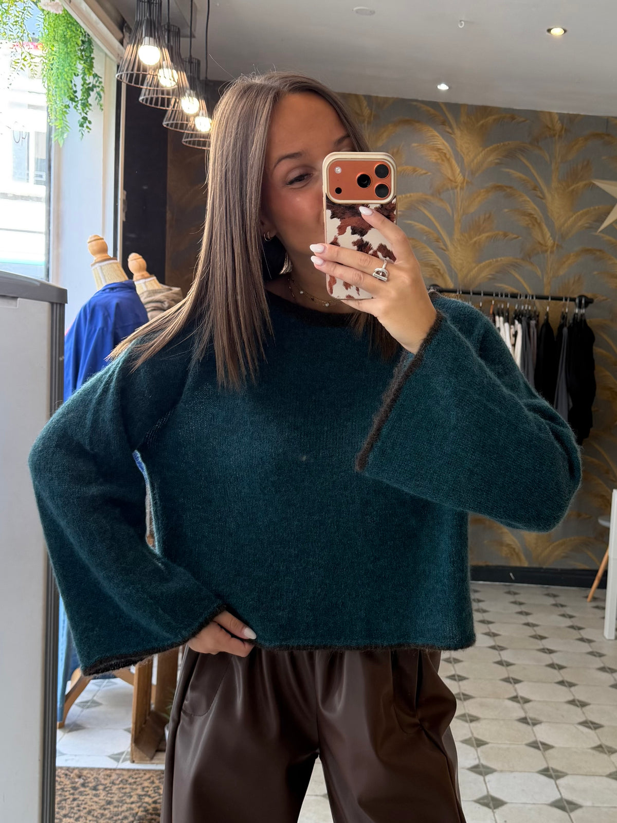 Pull col rond bleu canard - Johanna Paris