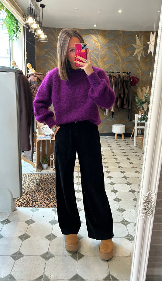 PO large en velours noir - Johanna Paris