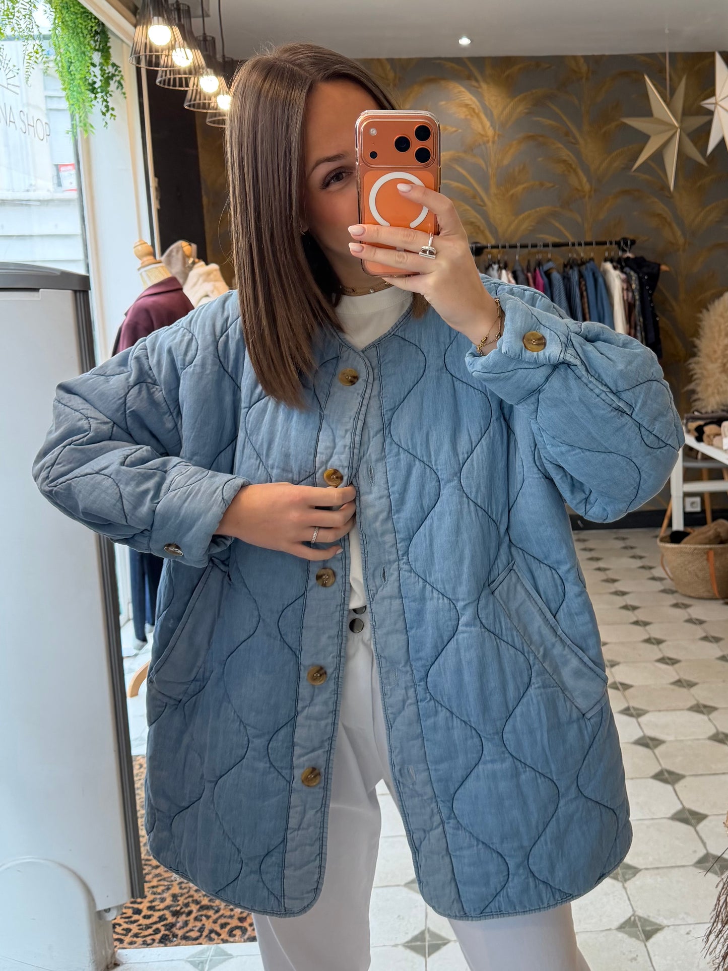 Veste matelassée en jean Anaïs - Johanna Paris