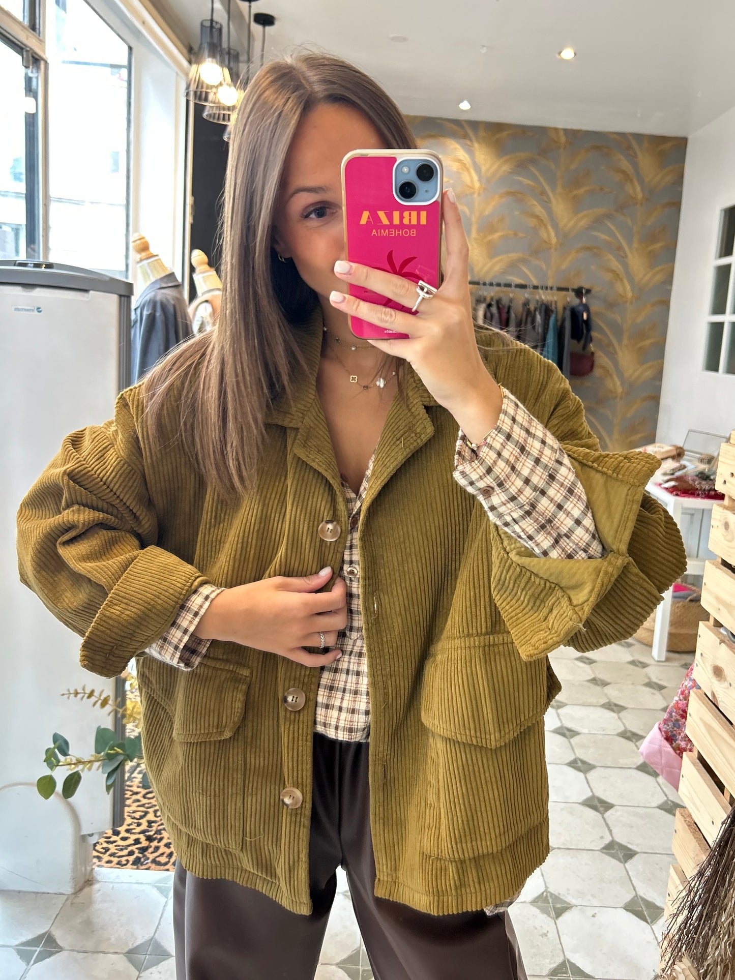 Veste en velours Mélissa moutarde - Johanna Paris