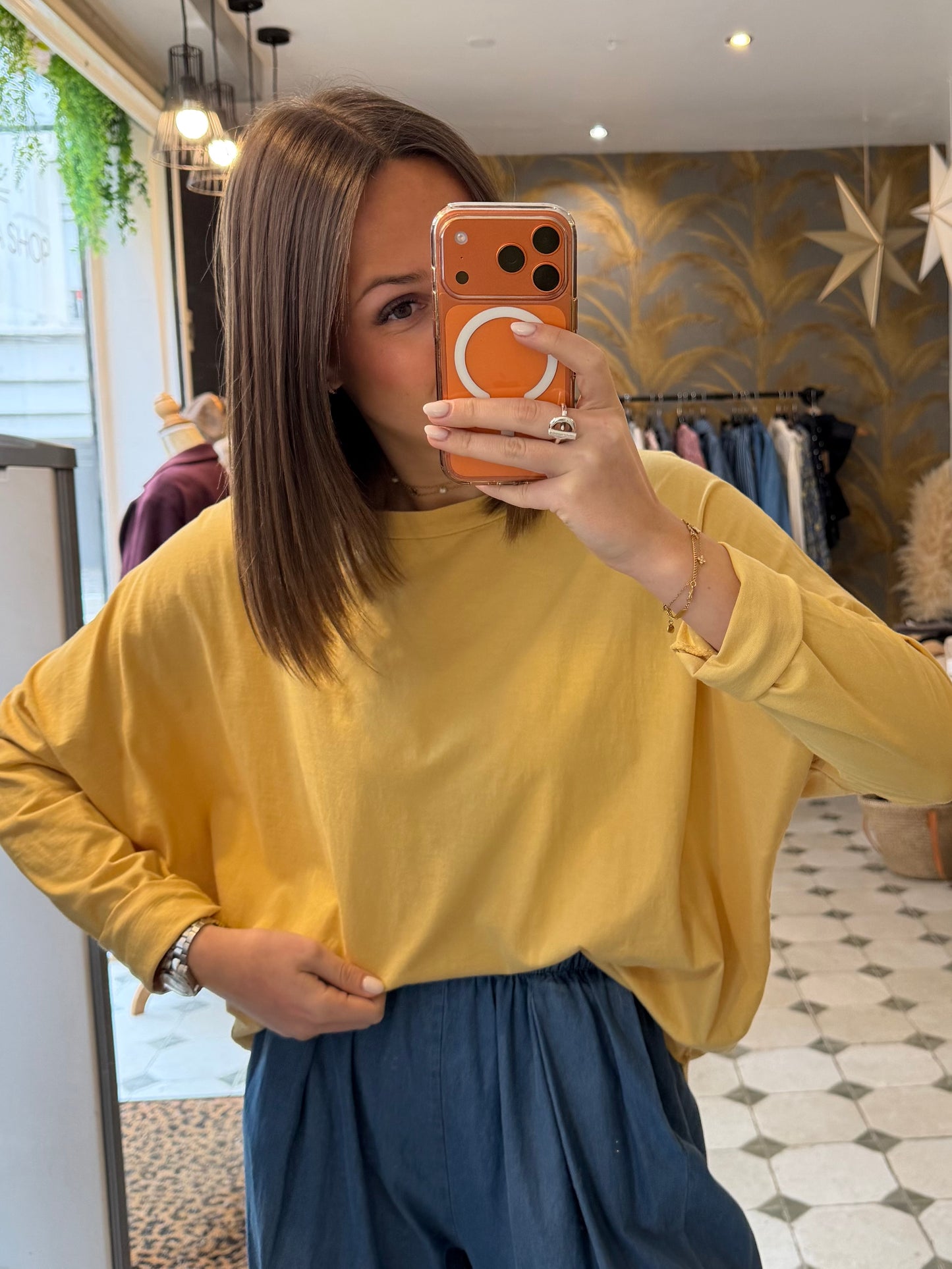 T-Shirt Col Bateau jaune - Johanna Paris