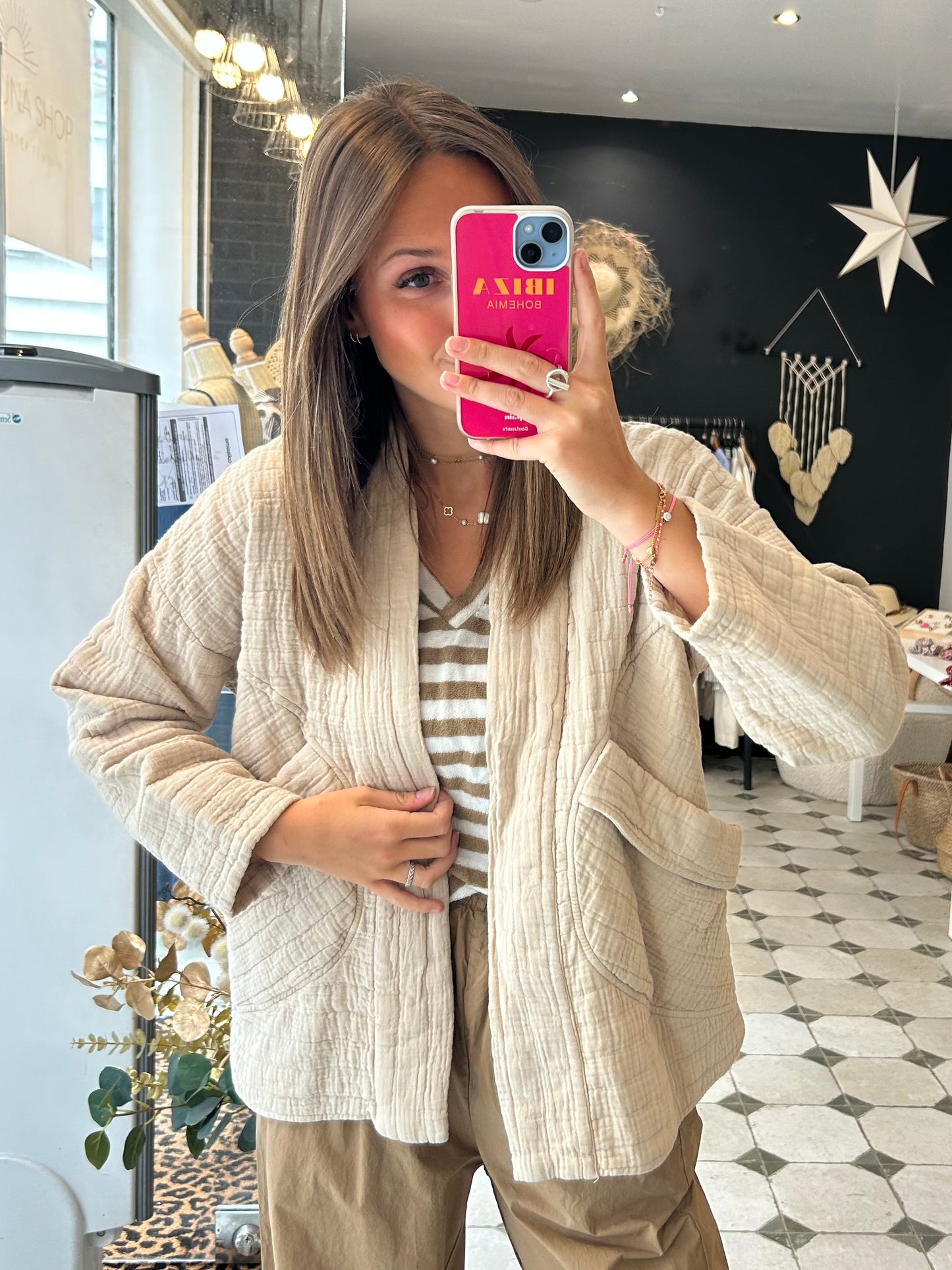 Veste matelassée beige - Johanna Paris