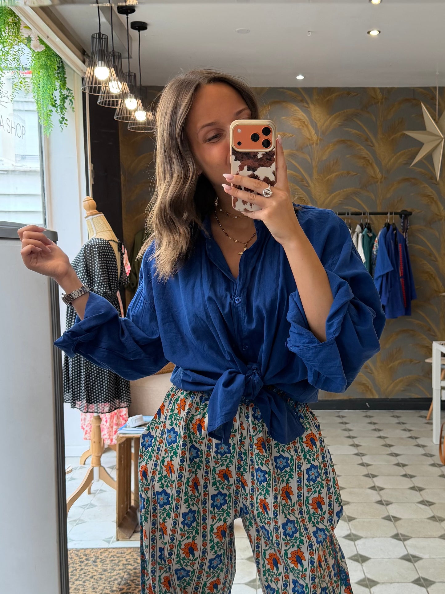Chemise Clémentine bleu électrique - Johanna Paris
