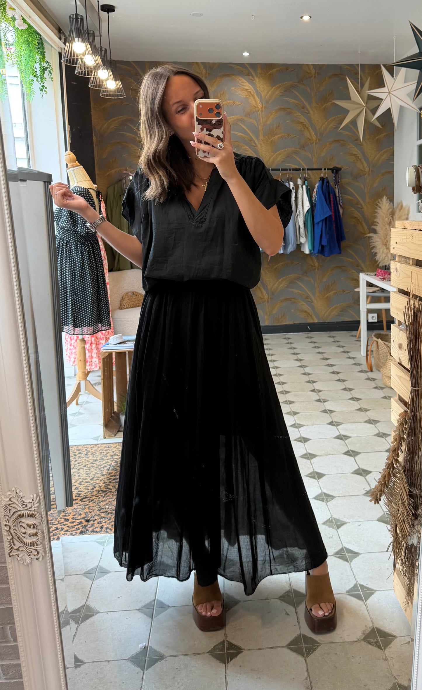 Blouse sans manches Lila noire - Johanna Paris