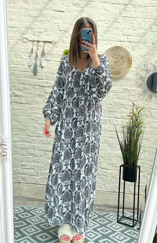 Robe longue en gaze de coton