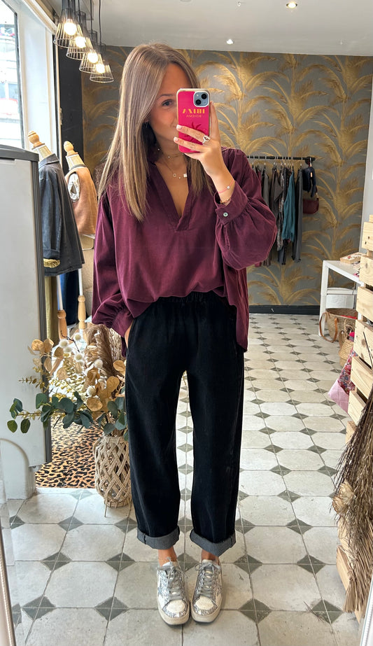 Pantalon Bridget en jean gris foncé - Johanna Paris