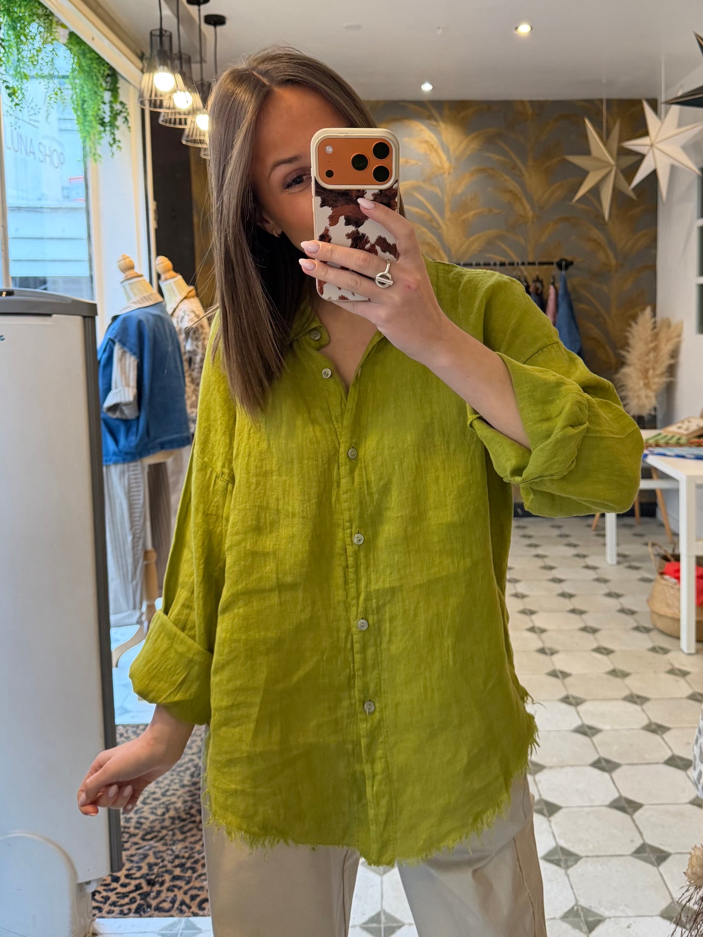 Chemise Lino verte - Johanna Paris