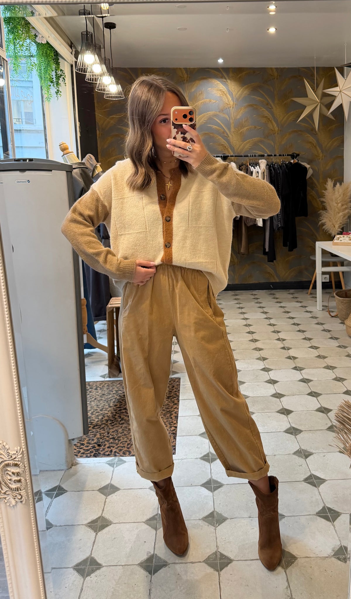 Pantalon Magique en velours Camel - Johanna Paris