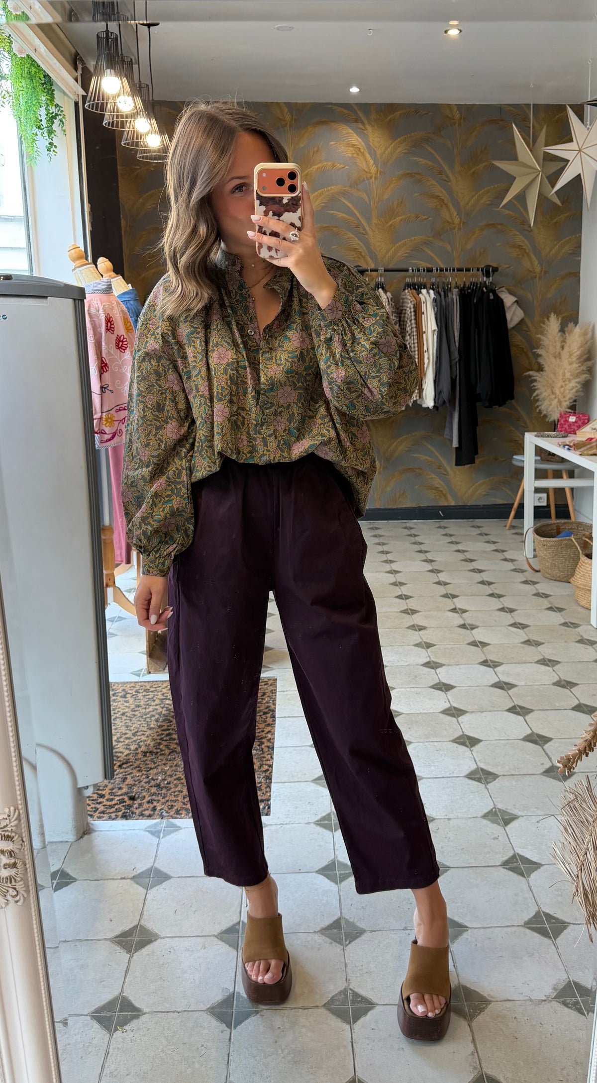 Pantalon Magique en toile prune - Johanna Paris