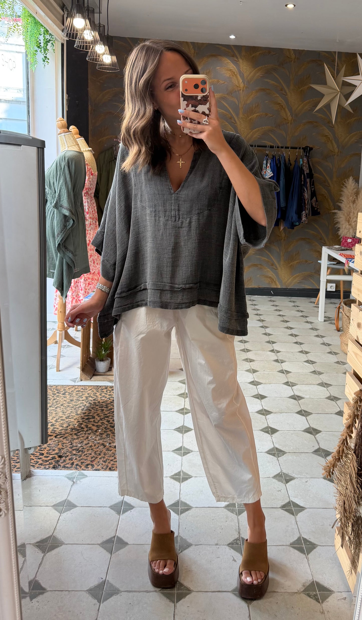 Blouse grise asymétrique - Johanna Paris