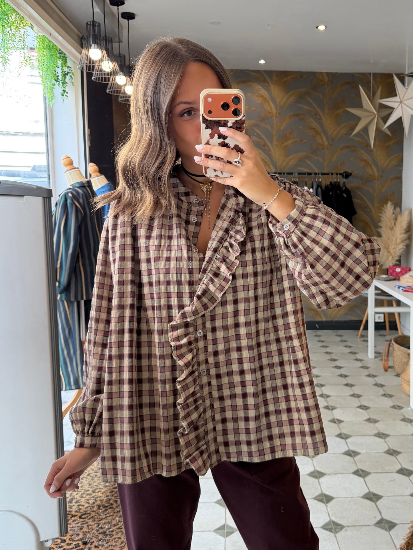 Chemise Vania rose/prune - Johanna Paris