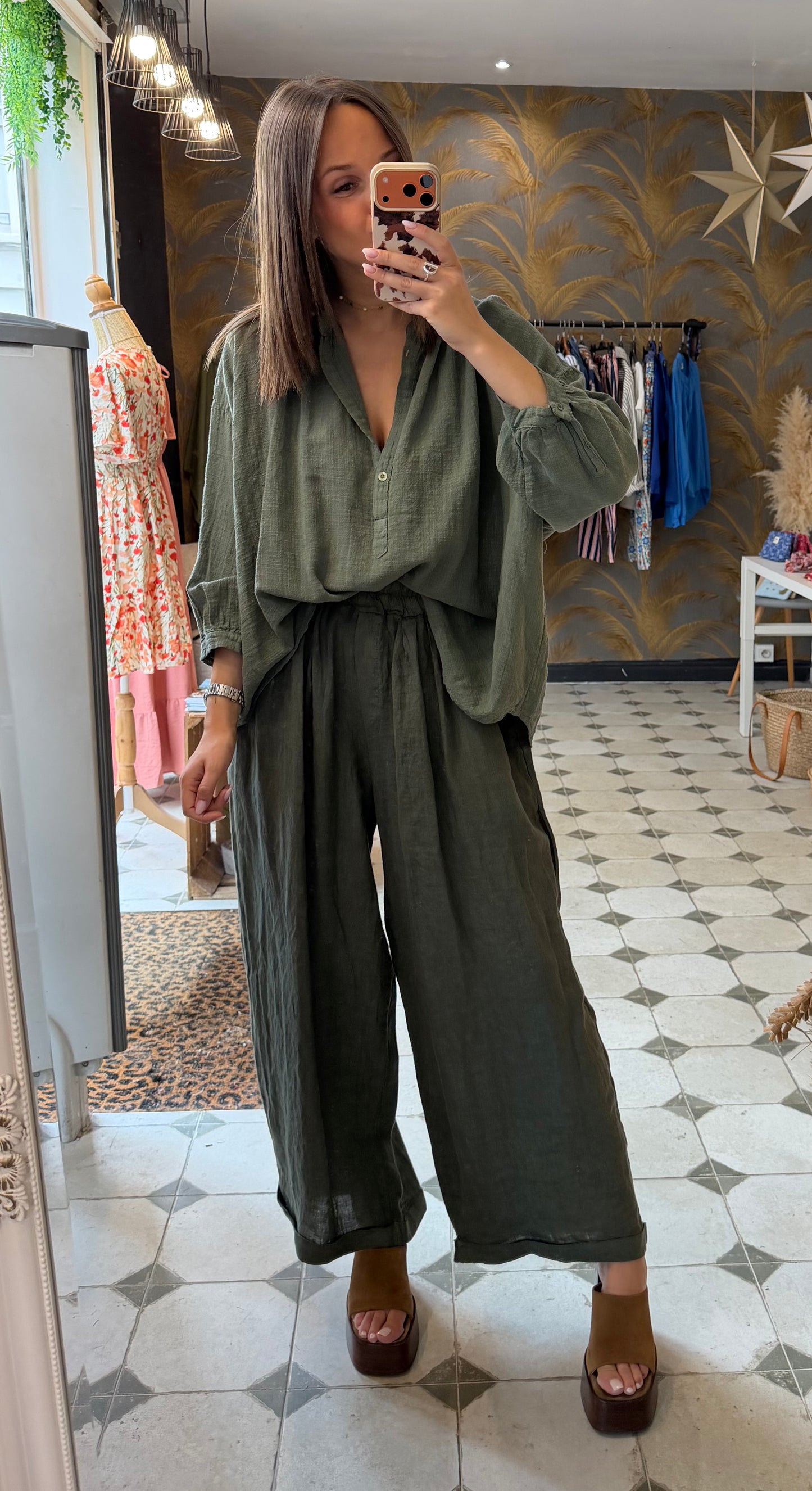 Chemise Ava en Garza kaki - Johanna Paris