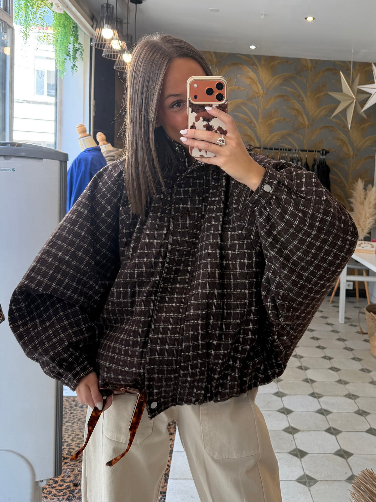 Blouson boule à carreaux - Johanna Paris