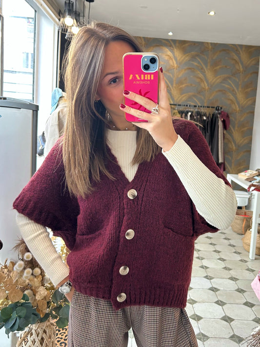 Gilet Jamie bordeaux - Johanna Paris