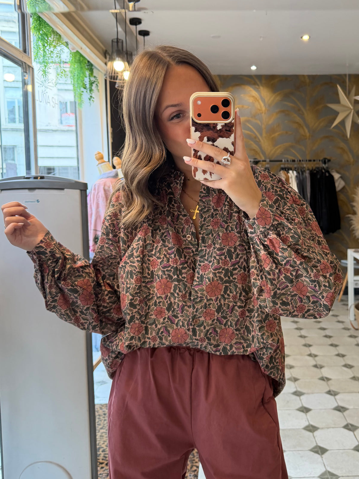 Blouse Flowers rose - Johanna Paris