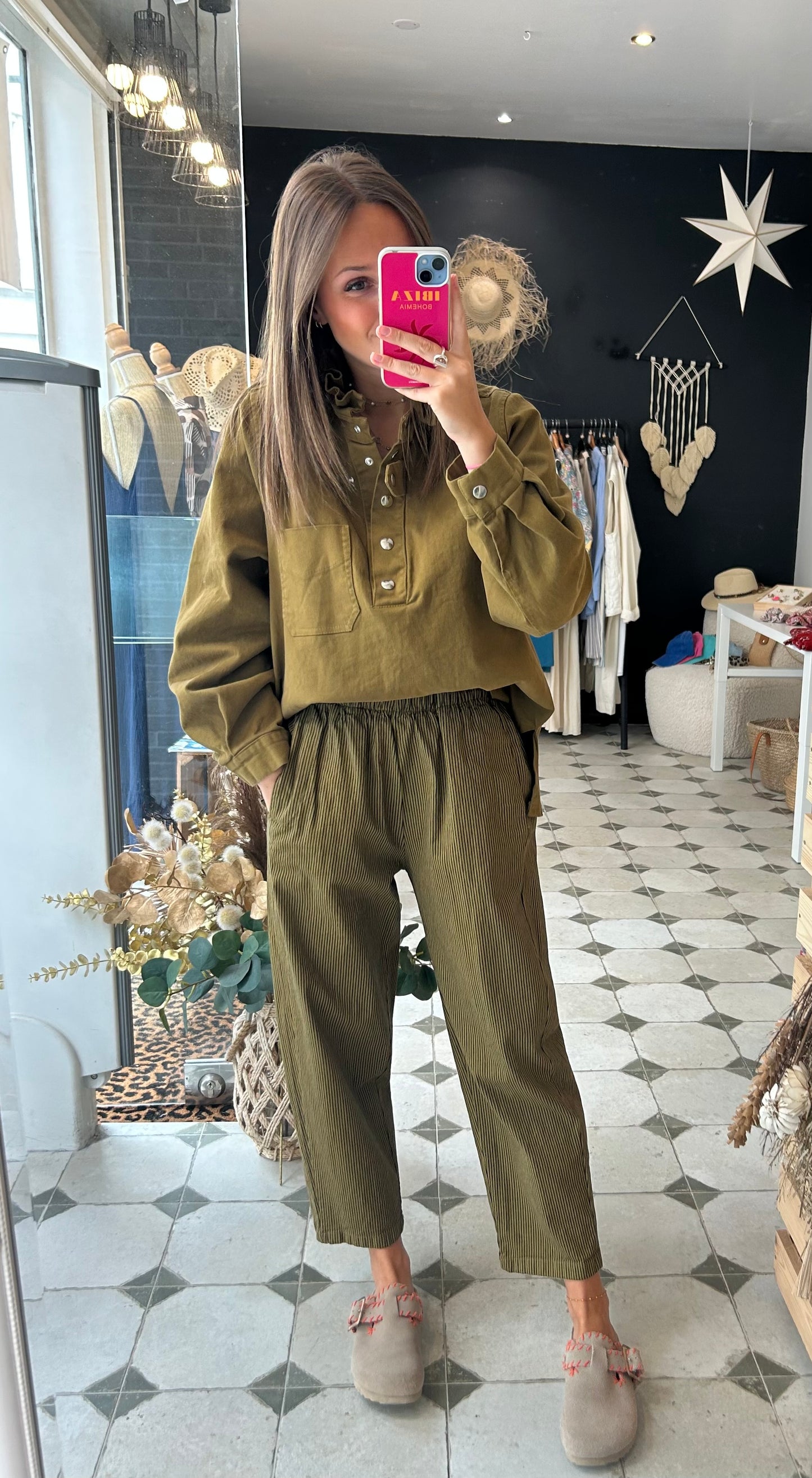 Pantalon Magique rayé curry - Johanna Paris