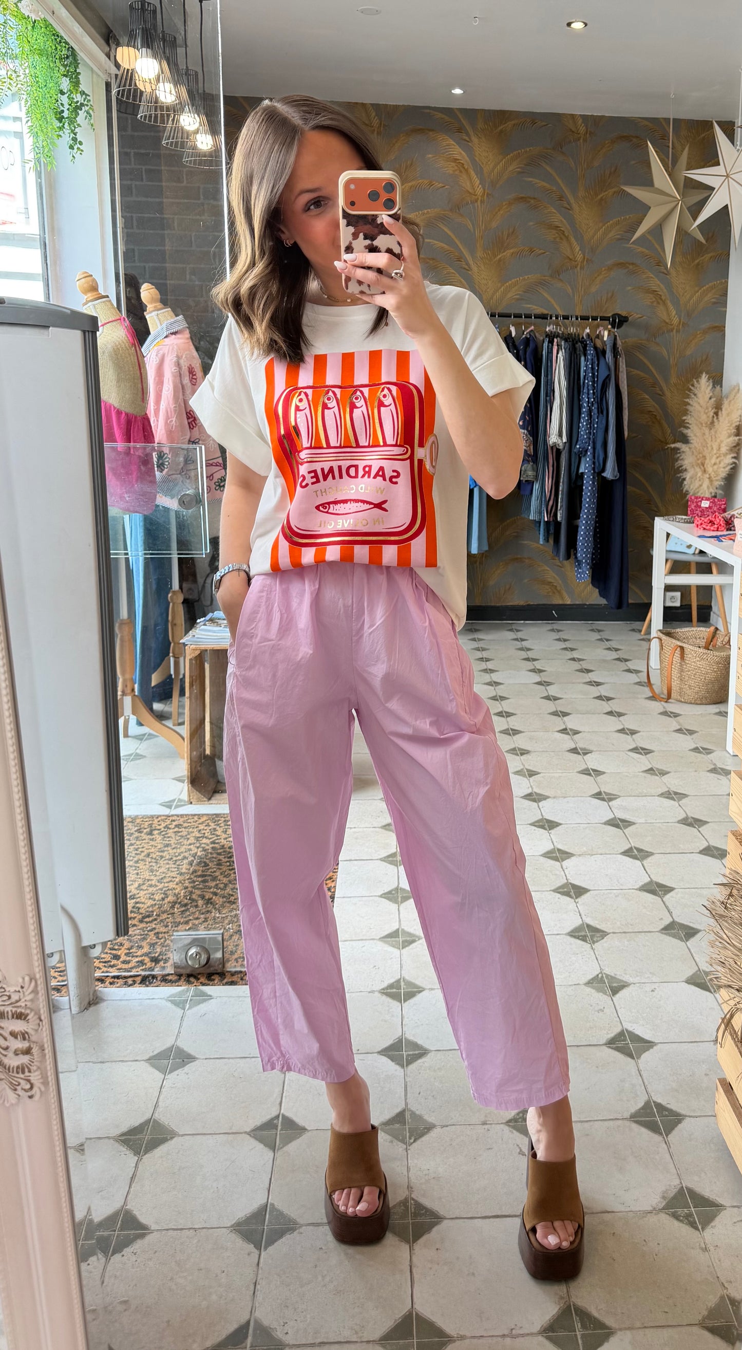 Pantalon Magique en toile fine Lilas - Johanna Paris